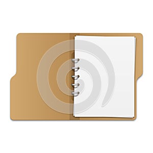 Open file folder with documents