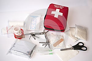 Open first aid kit