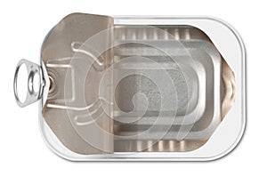 Open fish conserve tin