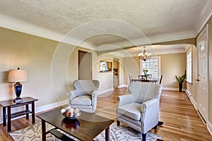 Open floor plan dining area. View from living room.