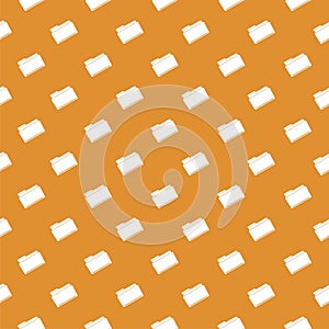 Open folder with documents seamless pattern isolated on color background