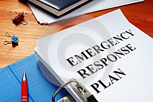 Open folder with Emergency response plan