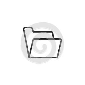 Open folder file line icon