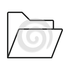 Open folder icon in line design. open, folder, files, storage, directory, documents, archive, office on white background vector