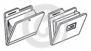 Open folder icons, file management interface vector design Generative AI