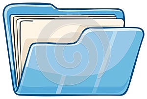 Open folder illustration of documents inside file cabinet