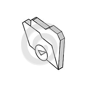 open folder isometric icon vector illustration