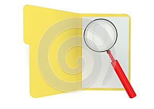 Open folder with magnifying glass