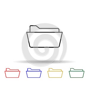 open folder multi color style icon. Simple thin line, outline vector of web icons for ui and ux, website or mobile application
