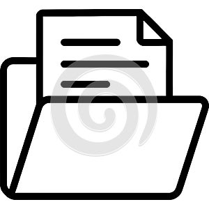 Open folder outline icon vector AI generated