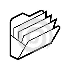 Open folder for paper icon in isometry. Image for website, app, logo, UI design. photo