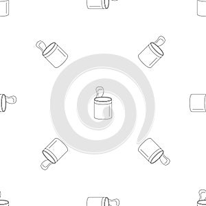 Open food can pattern seamless vector