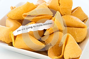 Open fortune cookie - YOU ARE GOING TO MAKE MISTAKES