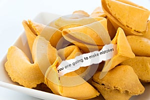 Open fortune cookie - YOU ARE GOING TO MAKE MISTAKES