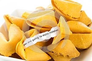 Open fortune cookie - YOU ARE GOING TO MAKE MISTAKES photo