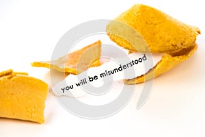 Open fortune cookie - YOU WILL BE MISUNDERSTOOD photo