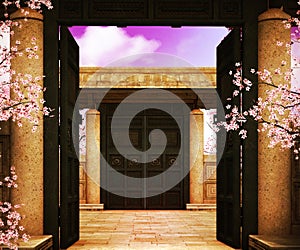 Open Gate Asian Backdrop