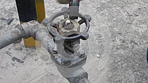 open gate valve with pipe wrench