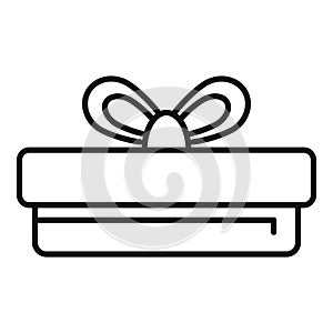 Open gift box icon outline vector. Closed happy package