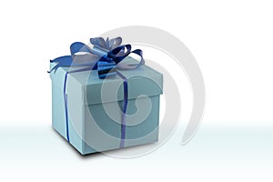 Open gift box isolated on white, blue and pink on isolated.