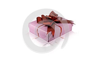 Open gift box isolated on white, blue and pink on isolated.