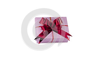 Open gift box isolated on white, blue and pink on isolated.