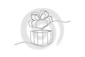 open gift box with ribbon. gift box concept.