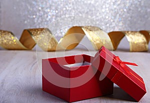 Open gift box, on the white background