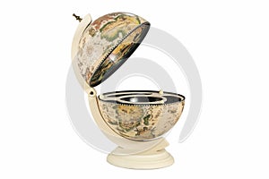 Open globe on white