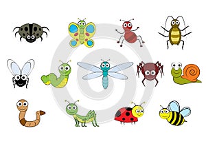 Vector cartoon-style mini beasts illustration