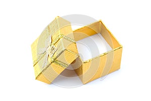 Open golden gift box
