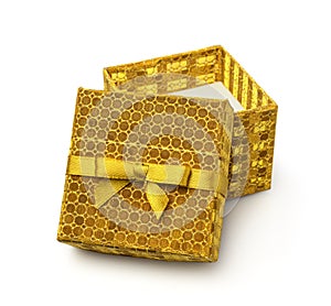 Open golden gift box