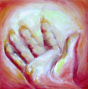 Open hand for healing, helping and welcoming