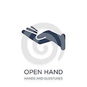 Open hand icon. Trendy flat vector Open hand icon on white background from Hands and guestures collection
