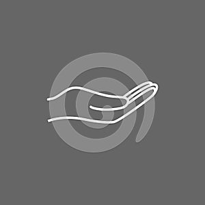 Open hand icon. Vector illustration Flat design
