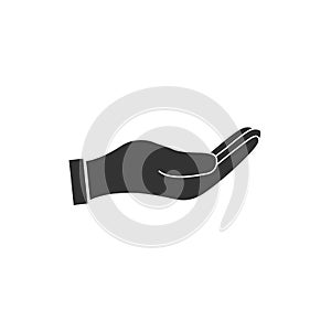 Open hand icon. Vector illustration Flat design