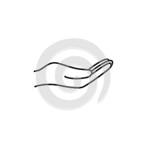 Open hand icon. Vector illustration Flat design