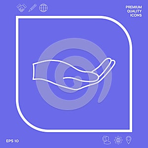 Open hand - line icon. Graphic elements for your design