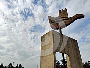 The open hand monument in Chandigarh