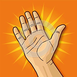 Open hand and welcome