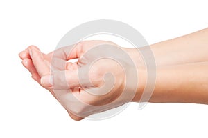 Open hands isolated on white background
