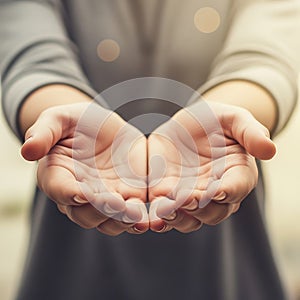 Open hands offering support and generosity