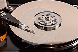 Open harddisk closeup