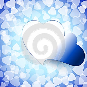 Open Heart Love Light Cut Background Blue