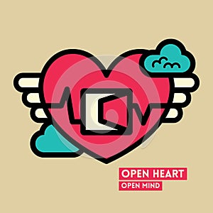 Open Heart and Mind Freedom Concept Illustration