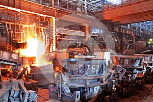 Open-hearth workshop of metallurgical plant photo