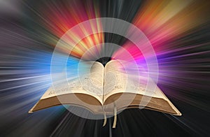 Abrir Sagrada Biblia Sagrada Escritura espiritual fantasma cristiano cristiandad iglesia la luz rayos salmos oración ora 