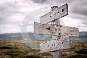 open and honest signpost outdoors