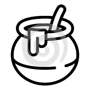 Open honey pot icon, outline style