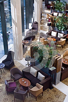 Open hotel reception area